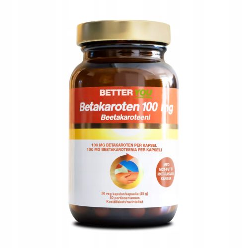 Better You Beta-Karotin 100 mg – Unterstützung für Haut und Bräune, vegan, 50 Kapseln