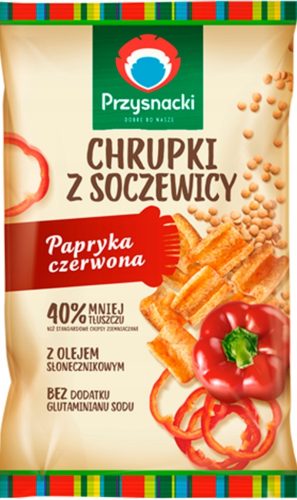 Przysnacki Knusprige Linsen-Snacks mit Paprikageschmack 80 g, 12er Pack