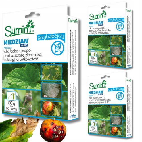 Miedzian 50 WP - Kupferfungizid für Obstbäume und Gemüsepflanzen, 3 x 100g