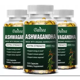  Hochdosierte Ashwagandha Kapseln mit Schwarzen Bio-Pfeffer - 2000 mg