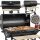 Garten-Holzkohlegrill, 2 Chromgitter, 2 Regale, Aschenbecher, Thermometer, Stahl
