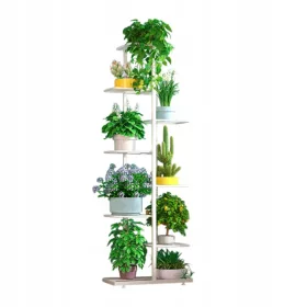   Essosway Metall-Blumenständer mit 8 Ebenen in Mattweiß für skandinavisches Design, 142 cm
