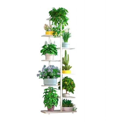 Essosway Metall-Blumenständer mit 8 Ebenen in Mattweiß für skandinavisches Design, 142 cm