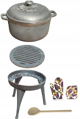  JAGDTOPF AUS GUSSEISEN MIT GRILL 8 L