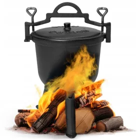    Gusseisen Standkessel 8l Jagdtopf Ungarischer Lagerfeuergrill