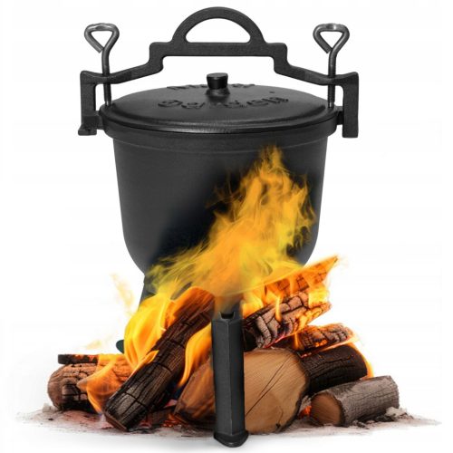  Gusseisen Standkessel 8l Jagdtopf Ungarischer Lagerfeuergrill