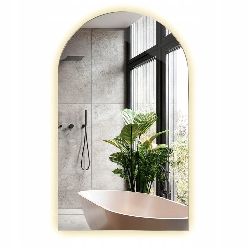  LED-Spiegel oval abgeschrägt Badezimmer mit neutraler Hintergrundbeleuchtung 45x80 cm