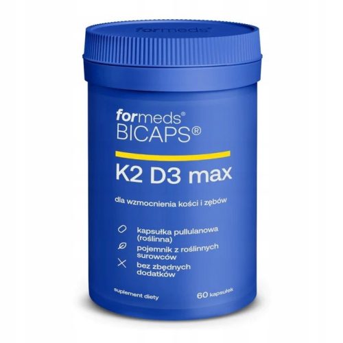 BICAPS Vitamin K2 D3 MAX 60 Kapseln - Gesunde Knochen, Gelenke und Immunsystem