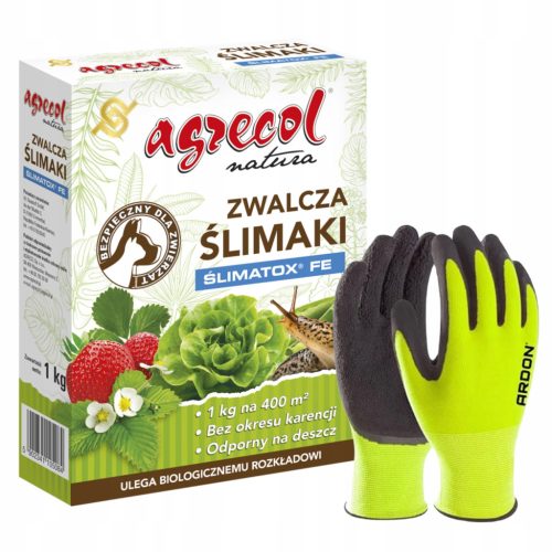 Schneckengift Ślimatox FE 1 kg mit Schutzhandschuhen Petrax M zur Schneckebekämpfung