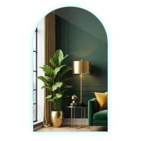    LED Spiegel Oval mit abgeschrägten Seiten und kalter Hintergrundbeleuchtung XXL 60x100 cm