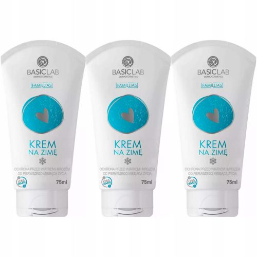 BasicLab Famillias Lipidowy Schutzcreme für das Gesicht mit Vitamin E, 3 x 75ml