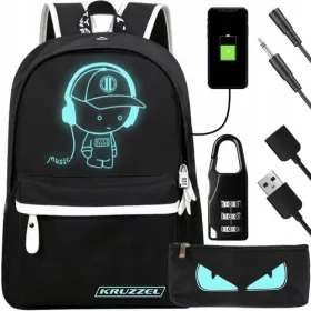   Reflektierender Rucksack mit USB-Port - Ideal für Schule, Arbeit und Ausflüge