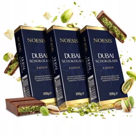   Dubai Noesis Pistazien-Schokolade mit Kadaifi-Kuchenfüllung – 3 Stück