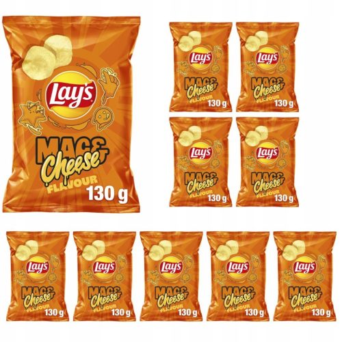 10er Pack Lay's Kartoffelchips mit Mac & Cheese Geschmack, 130g