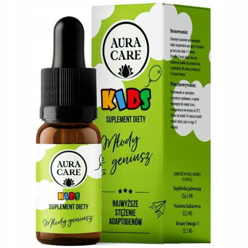 Aura Care Kids Junger Genie - Nahrungsergänzung für Konzentration und Lernen, 15ml