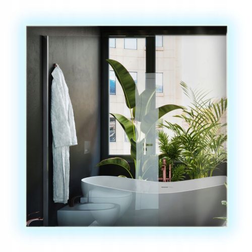  Badezimmer Glamour LED Spiegel 50x50 cm für kleines Badezimmer mit Beleuchtung