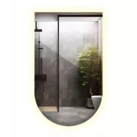    Ausgefallener Spiegel mit LED-Hintergrundbeleuchtung Designer Einbaufertig 80cm