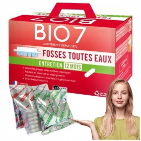   Bakterien für Klärgruben und Kläranlagen Bio7 Entretien 2 kg 12 Monate Französisch