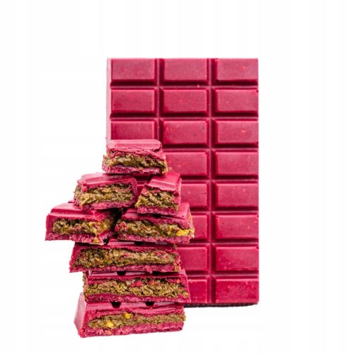 Exklusive Dubaische Weißschokolade mit Himbeeren und Pistazienfüllung 140g