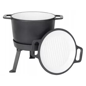    Standkessel aus Gusseisen 3in1 Emaillierter Topf 15 Liter Grill MK606