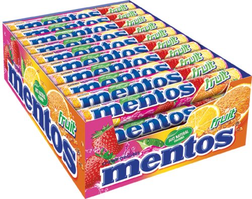 Mentos Fruit Kaugummis, 40 Stück, Fruchtmix 38g