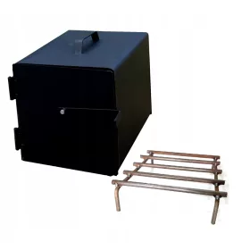  METALL-RÄUCHERKAMIN + ROST 30x30x35 cm