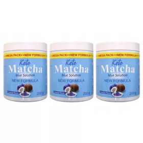   Keto Matcha Blue MEGA PACK 250g - Unterstützung für Ihre Diät mit köstlichem Kokosgeschmack