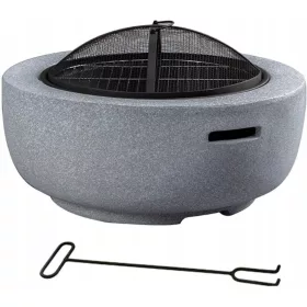  ELEGANTE GARTENKAMIN STEINSCHALE GARTENKAMIN GRILL 4in1