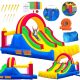  Aufblasbare Doppelrutsche für den Garten mit Gebläse 2,2 x 4,8 x 2,2 m