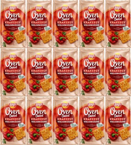 15x Lay’s Oven Baked Mehrkorn-Cracker, Geschmack: Paprika & Kräuter, 80g