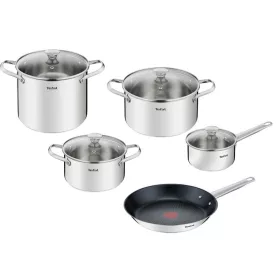   TEFAL Edelstahl Kochgeschirrset 9-teilig inkl. Bratpfanne 28cm für Induktion