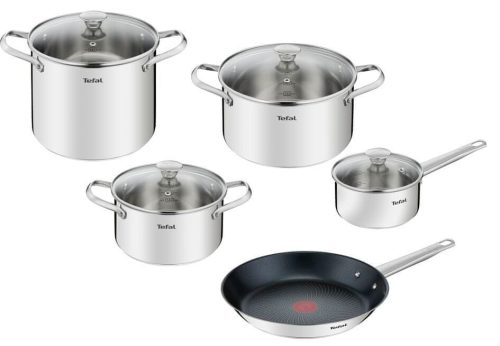 TEFAL Edelstahl Kochgeschirrset 9-teilig inkl. Bratpfanne 28cm für Induktion