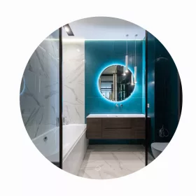    Runder Badezimmerspiegel LED dreifarbig mit Handbewegung 120 cm