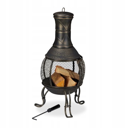  Gartenkamin Antik Gold Relaxdays