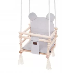    Gartenschaukel Eimer für Kinderhaus Holz 3in1 Teddybär Silber