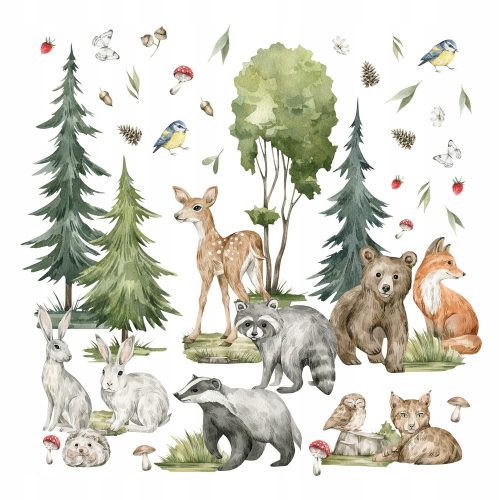 Wandsticker "Wald und Tiere" - Zauberhafte Kinderzimmerdekoration