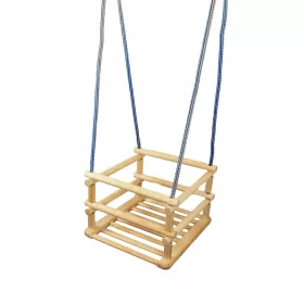    Holzschaukel FÜR KINDER MIT SPROSSEN mit verstellbaren Seilen