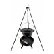  Emaillierter Kessel 10 + Deckel KAMIN 40 cm Dreibein 120 cm