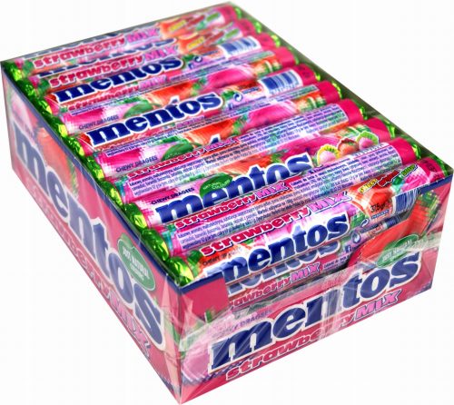 Mentos Strawberry Mix – Kaubonbons mit Drei Erdbeergeschmäcken
