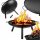  Gartenfeuerstelle für Lagerfeuer, Grillkessel, schwarzer Stahl, rund, 60 cm