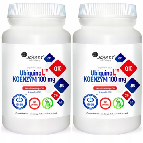Aliness Ubiquinol™ KANEKA - Natürlicher Coenzym Q10 100mg, 60 VEGE Kapseln x2