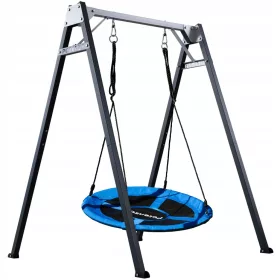  POTENZA Einstationige Metall-Gartenschaukel + Storchennest