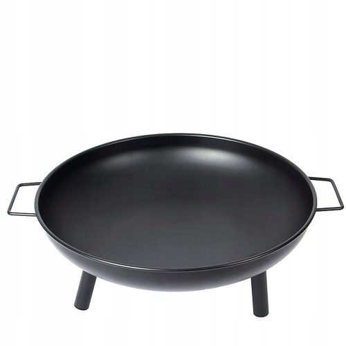  Gartenfeuerstelle 43,5 cm runde Griffe Grillfeuerstelle schwarz tief