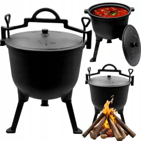    Gusseisentopf 10L Jagdtopf Ungarischer Topf für Lagerfeuergrill