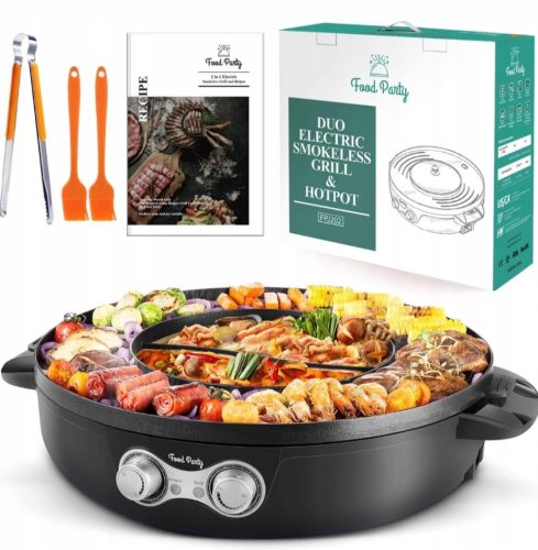  Runder elektrischer Tischgrill mit Hot Pot 2in1 SILVERCREST 1800W