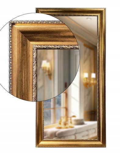  Spiegel in einem dicken goldenen Antikrahmen 160x80 feuchtigkeitsbeständig U40