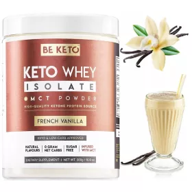   BeKeto Proteinisolat mit MCT Französische Vanille 300g – Ideal für Muskelaufbau und Keto-Diät