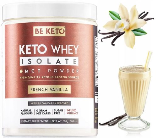 BeKeto Proteinisolat mit MCT Französische Vanille 300g – Ideal für Muskelaufbau und Keto-Diät