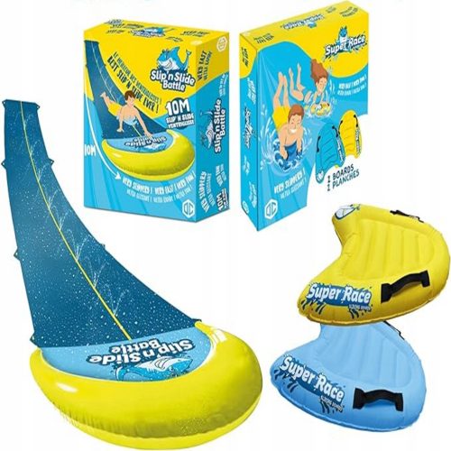  RIESIGE WASSERRUTSCHE 10M 2 SCHIENEN EINGEBAUTES SPRINKLER FÜR KINDER ERWACHSENE XXXL