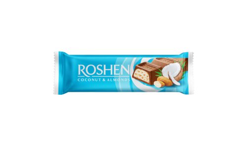 Köstliche Roshen Milchschokolade mit Kokosnuss- und Mandelgeschmack, 30 x 29 g
